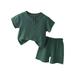 Efsteb Toddler Boy Clothes Sets Fashion Kids Toddler Infant Baby Boys Girls Outfits Set Round Neck Casual Short Sleeve Tops and Shorts Clothes Set Green 4-5 Years