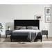 Velvet Upholstered Bed Frame with Vertical Channel Tufted Headboard, Queen