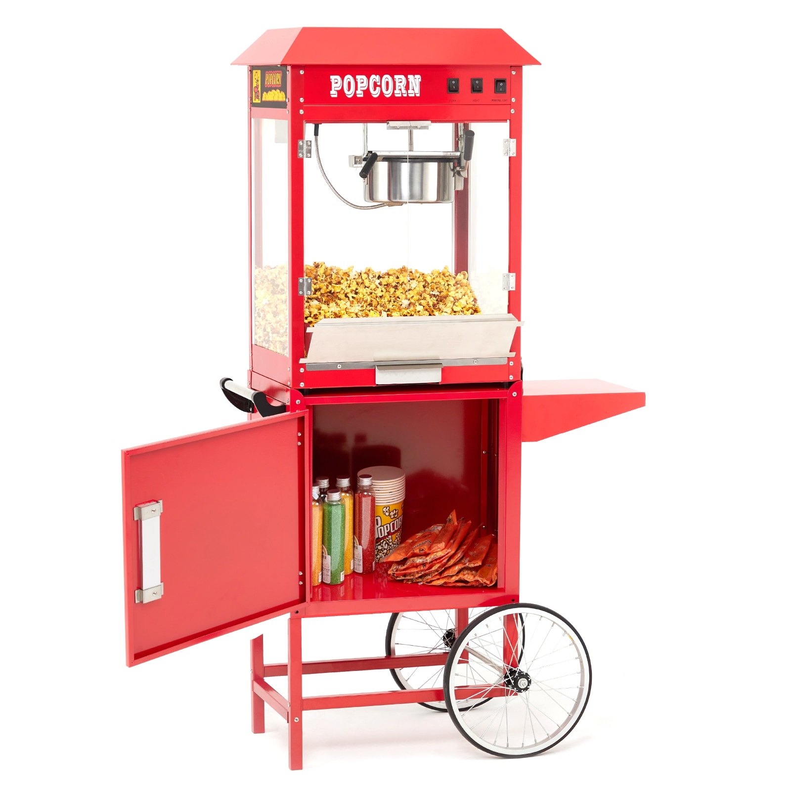 Commercial Popcorn Machine Cart with Interior Light