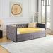 Velvet Upholstered Twin Size Day Bed, Modern Button-Tufted Sofa Daybed Frame with 2-Drawers, Bedroom Furniture for Bedroom