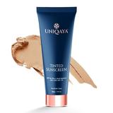 Uniqaya Tinted Sunscreen Spf 50 Pa+++ For Men Women | Sunscreen For Oily Skin & Dry Skin Uva/B & Blue Light Protection No White Cast Lightweight