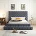 Rosdorf Park Elen Tufted Grand & Luxurious Bed Upholstered/Velvet/Metal in Gray | 60 H x 84.5 W x 97.5 D in | Wayfair