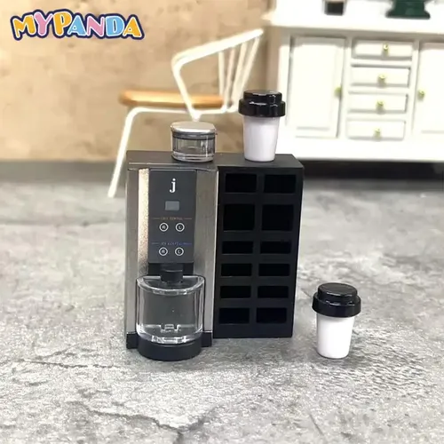 1 Satz antike Miniatur-Kaffee maschine mit Kaffeetassen Puppenhaus Kaffee maschine Kaffee maschine