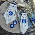 Macrame Wand Hängen Handgemachte Glück Auge Blau Türkische Evil Eye Anhänger Nazar Dekoration für