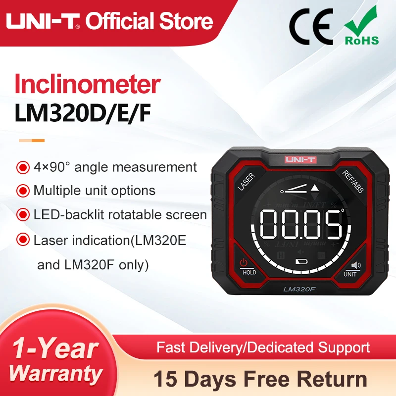 UNI-T Winkelmesser LM320F LM320D Elektronische Wasserwaage Magnetischer Neigungsmesser Digitaler Winkelmesser LM320C Winkelsucher Bevel Box Image