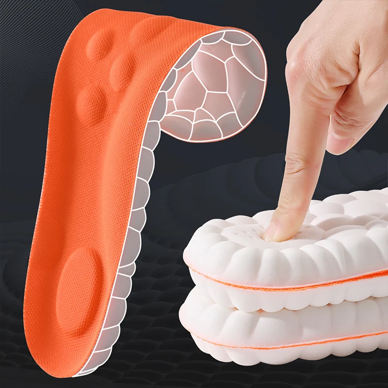 Latex Sport Einlegesohlen Weiche Hohe Elastizität Schuh Pads Orthesen Atmungsaktive Deodorant Stoßdämpfung Kissen Arch Support Einlegesohle Image