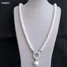 YKNRBPH frauen Süßwasser Perle Halskette Mode Elegante Micro-intarsien Zirkon Abgenommen 50cm