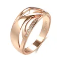 Heißer Ungewöhnliche Hohl Blume Ethnische Braut Ringe für Frauen Mode Glänzend 585 Rose Gold Ringe