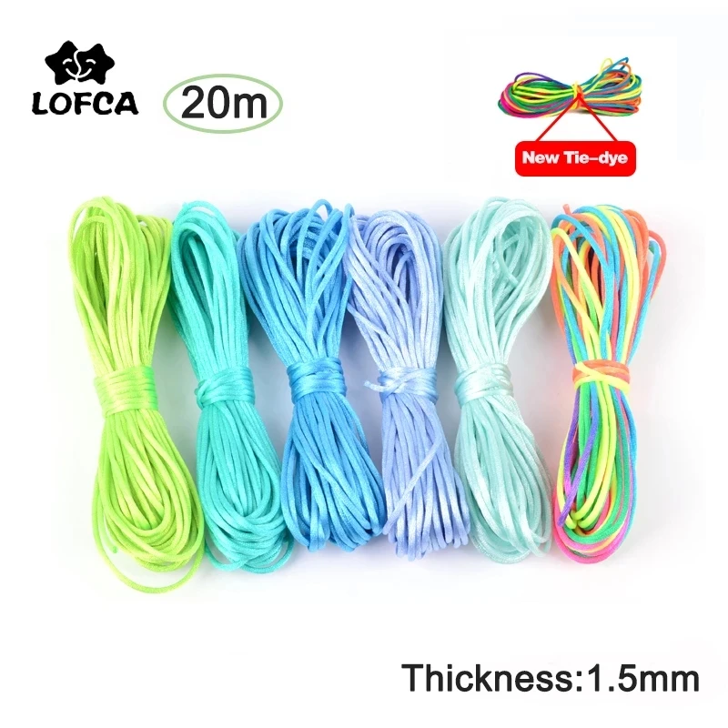 20 mt/los DIY Nylon Cords 1,5mm Schnuller Clip Kette Für Zahnen Halskette Machen Seil Silikon Perlen Handgemachte Satin Schmuck gewinde Image