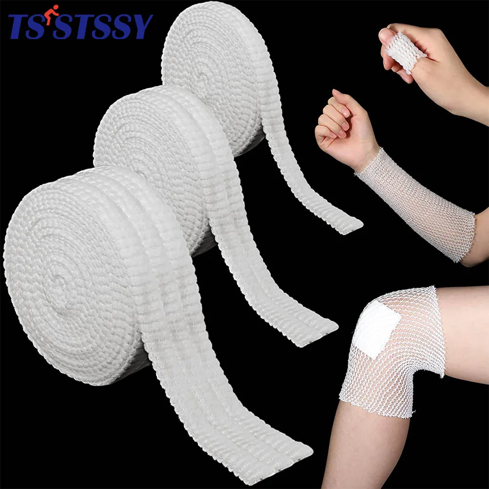 1 Rolle Netz-Schlauchverband, elastisches Netz, Wundverband, Schlauch, Gaze, atmungsaktive Bandage, Stretch-Schlauchverbände für Handgelenk, Ellenbogen, Knie Image