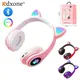 Bluetooth Wireless Kopfhörer Katze Ohr Glow Licht Stereo Bass Helme Kinder Gamer Mädchen Geschenke