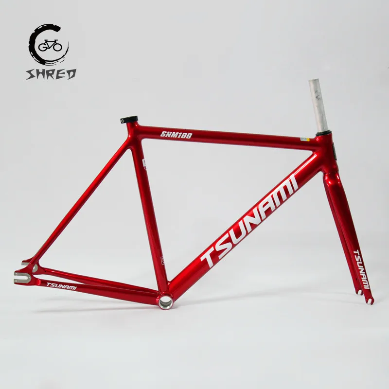 TSUNAMI SNM100 Frameset 700C Aluminium Fixed Gear Rahmen und Gabel Track Fixie Bike 49CM 52CM 55CM 58CM Single Speed Fahrrad Teile Image