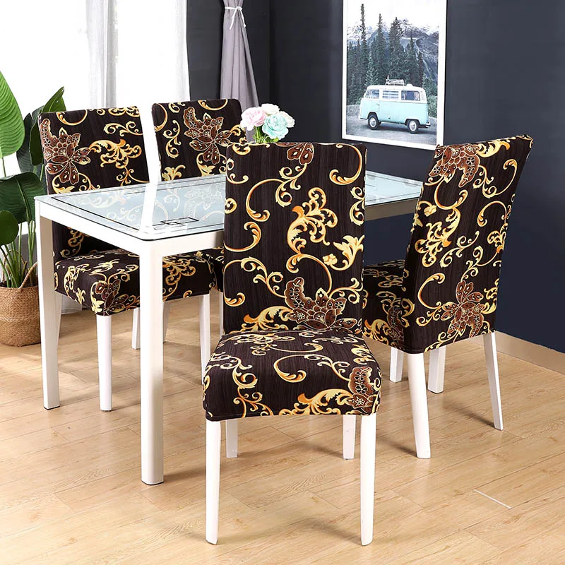 Boho muster gedruckt stretch stuhl abdeckung für esszimmer büro bankett stuhl protector elastische material sessel abdeckung Image