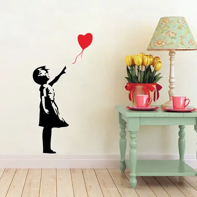 Banksy-Wandaufkleber, inspiriertes Ballonmädchen – Banksy-Vinyl-Wandkunst-Aufkleber