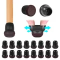 16PCS Schwarz Silikon Stuhl Bein Boden Protektoren mit Gewickelt Fühlte Bar Hocker Stuhl Bein Caps