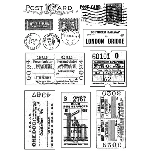 KLJUYP Vintage Tickets und Postmarks Klar Briefmarken Sammelalbum Papier Handwerk Klar stempel
