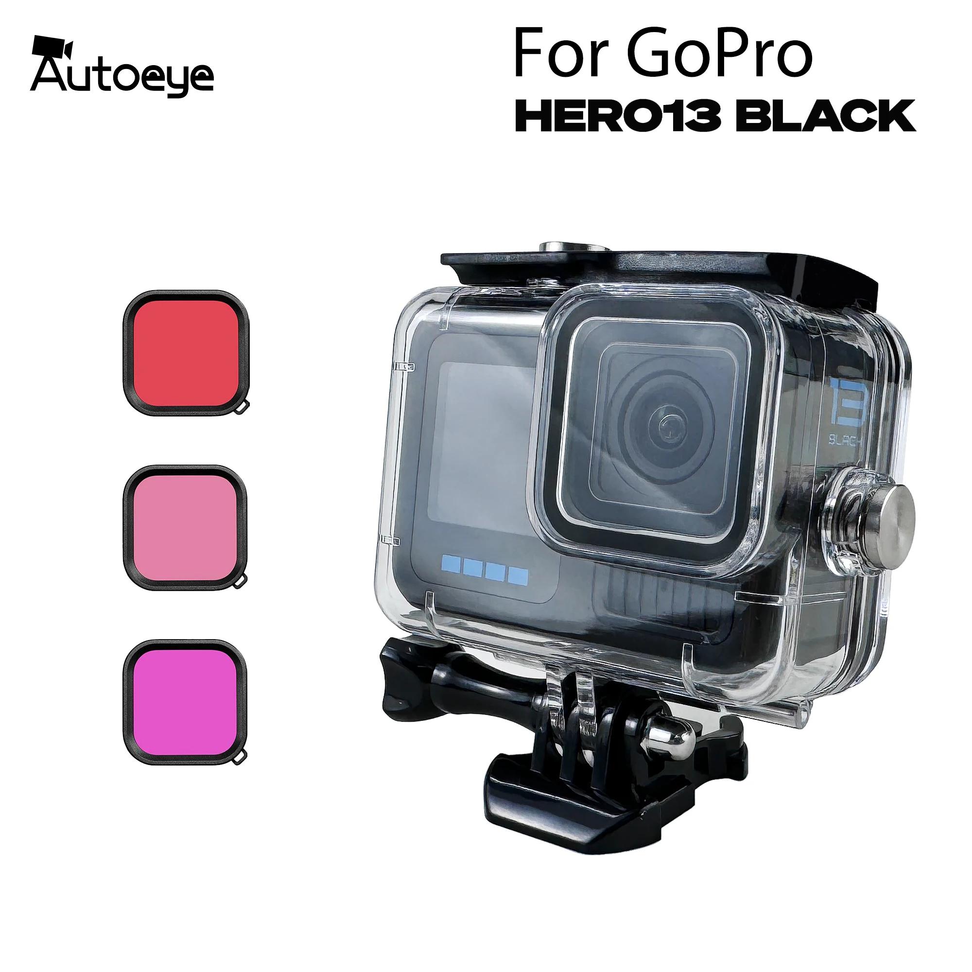 GoPro Hero 13 12 Schwarz Wasserdichtes Gehäuse Tauchen Schutzhülle Unterwasser Tauchabdeckung 60 Mt Für Go Pro 9 10 11 GoPro Zubehör Image