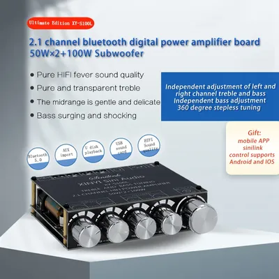 HIFIDIY S100L Bluetooth 5,0 2,1 Kanal Power Audio Stereo Subwoofer Verstärker Bord 50WX2 + 100W Image