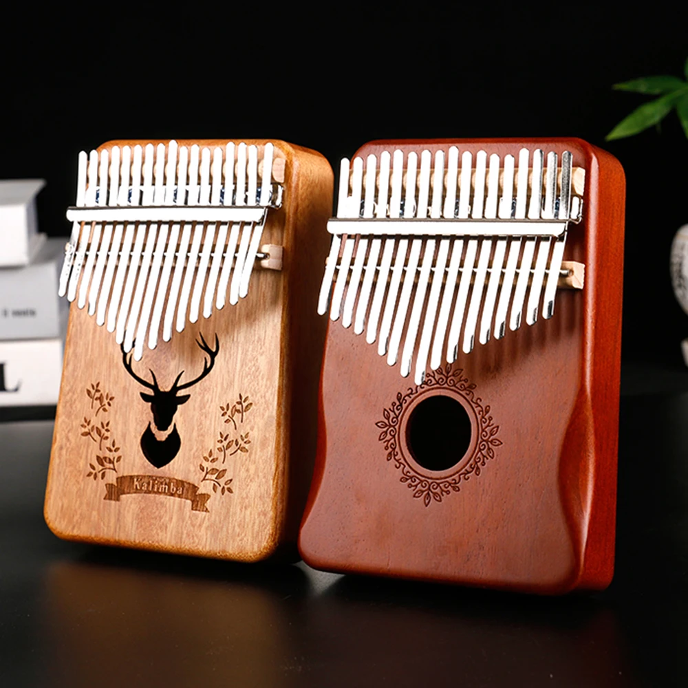 Kalimba Musikinstrument Daumenklavier 17-Tasten Mahagoniholz Fingerklavier Kombinationen Geschenke für Kinder Tragbares Mbira-Fingerklavier Image
