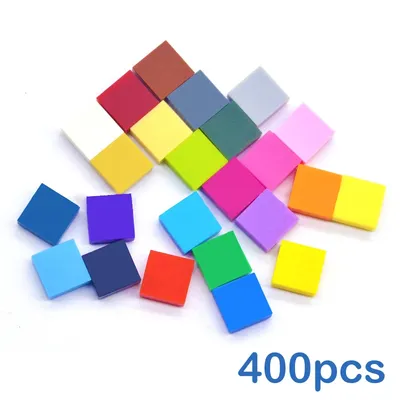 400 stücke DIY Bausteine Figur Ziegel Glatte 1x1 24 Farbe Pädagogisches Kreatives Spielzeug für Kinder Größe Kompatibel mit 3070 Image