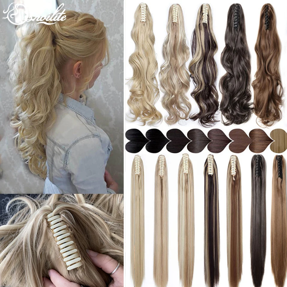 S-noilite Synthetische 18-26 Zoll Klaue Clip Auf Pferdeschwanz Haarverlängerung Pferdeschwanz Haarverlängerung Für Frauen Pferdeschwanz Haar Haarteil Image