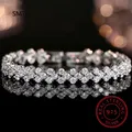 100% massives Silber Labor Diamanten simuliert Moissan ite Armbänder für Frauen Mädchen Hochzeit