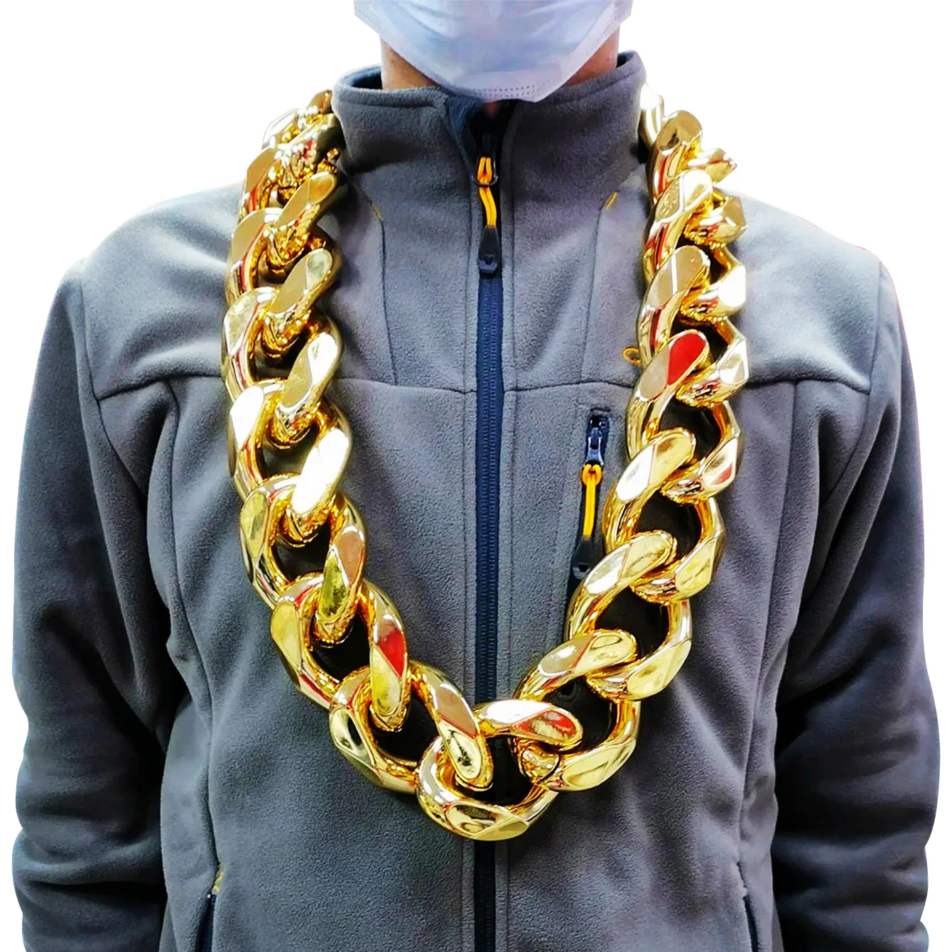 FishSheep Hip Hop Gold Farbe Big Acryl Chunky Kette Halskette Für Männer Punk Übergroßen Große Kunststoff Link Kette männer schmuck