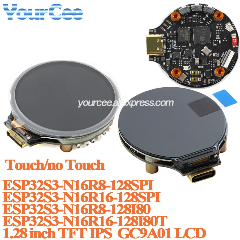 1,28 Zoll TFT-Bildschirmanzeigemodul 1,28 Zoll IPS Runde bunte LCD-Platine GC9A01 Touch 240 x 240 SPI 240 x 240 ESP32S3 ESP32S3-N16R8 Image