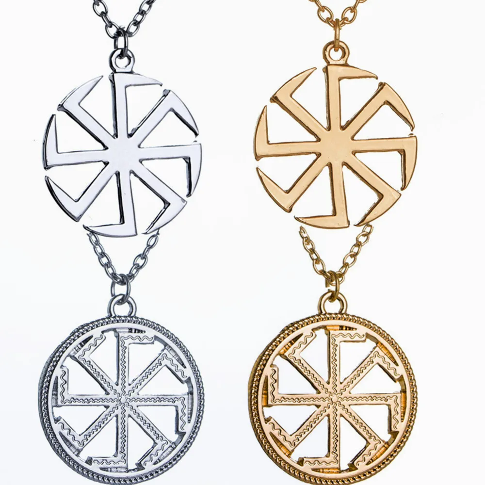 Alter Kolovrat Anhänger Slawischer Schmuck Ethnische Halskette Männer Frauen Accessoires Russland Amulett Talisman Image