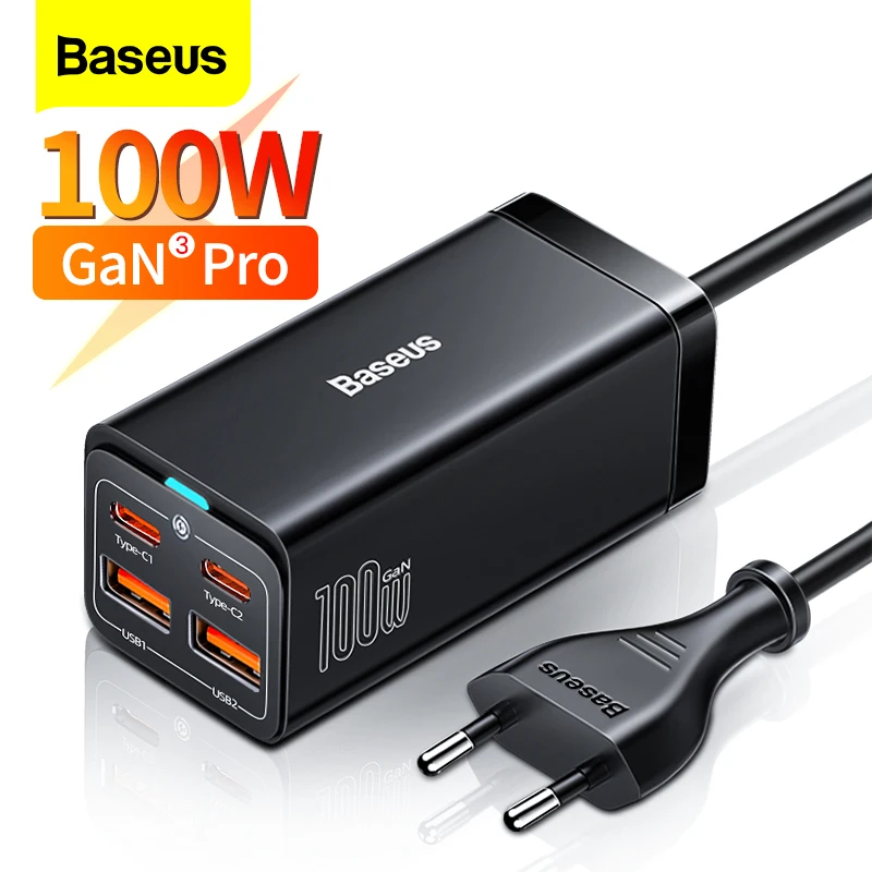 Baseus 100W GaN Ladegerät USB Typ C Ladegerät Station PD 65W QC 3,0 Schnelle Lade Adapter Für Macbook iPhone 14 Pro Xiaomi Laptop Image