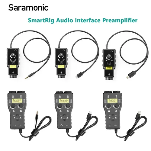 Saramonic smartrig audio interface vorverstärker für xlr mikrofon 6 3mm gitarre smartphone iphone