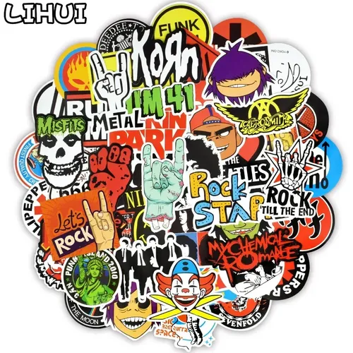 100 PCS Retro Rock Band Aufkleber Musik Graffiti Wasserdicht Aufkleber Aufkleber zu DIY Gitarre Bass
