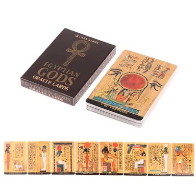 Schicksal Karte Vermögen Erzählen Spiel Ägyptischer Götter Oracle Karten Tarot Prophecy Divination Deck Familie Party Brettspiel Image