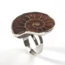 Trend ige Perlen einzigartige versilberte verstellbare Ammonit Ring Mode natürlichen Ammonit