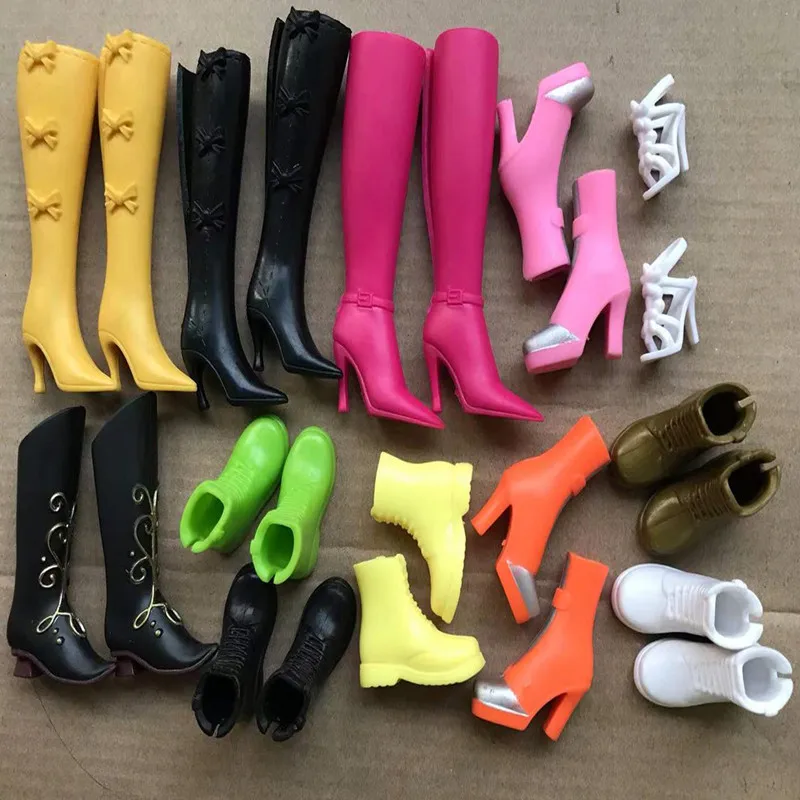 Neue Puppe Schuhe Stiefel Kinder DIY Spielen Puppe Zubehör Schuhe Rosa Weiß Gold Gelb Schwarz Grün Puppe Dekore Mädchen Sammlung Spielzeug