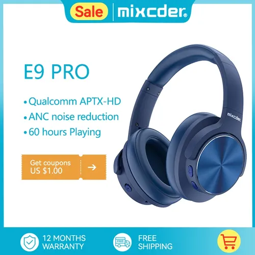 [Original]Mixcder E9 PRO Headset aptX HD Drahtlose Bluetooth Kopfhörer Aktive Noise Cancelling mit