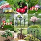 Miniatur Fee Garten Ornament Mini Pilz Baum Haus Schritte Brücke Figuren DIY Handwerk Blumentopf