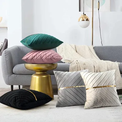 Dekorative Samt Kissen Abdeckung Design Plissee Kissen-abdeckungen kissen für Wohnzimmer Luxus Hohe Image