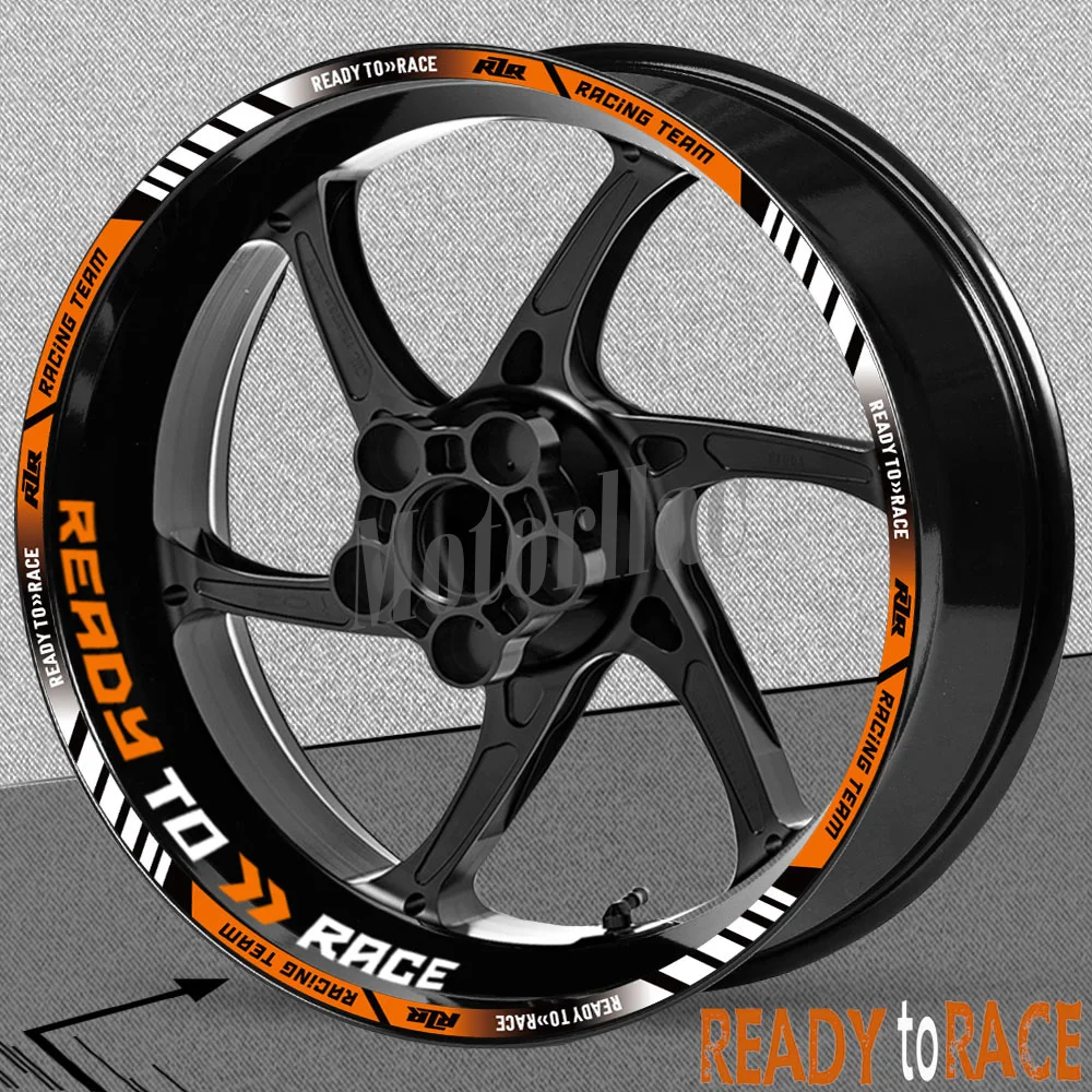 Reflektierender Motorrad-Radaufkleber, Felgen-Naben-Streifen-Aufkleber, bereit zum Rennen, Klebeband, Zubehör, wasserdicht, für KTM Duke 390/690/890/1290 Image