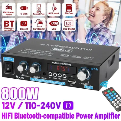 AK35 380 800 W Home Digital Verstärker Audio 110-240 V Bass Audio Power Bluetooth Verstärker Hifi FM Auto Musik Subwoofer Lautsprecher Image