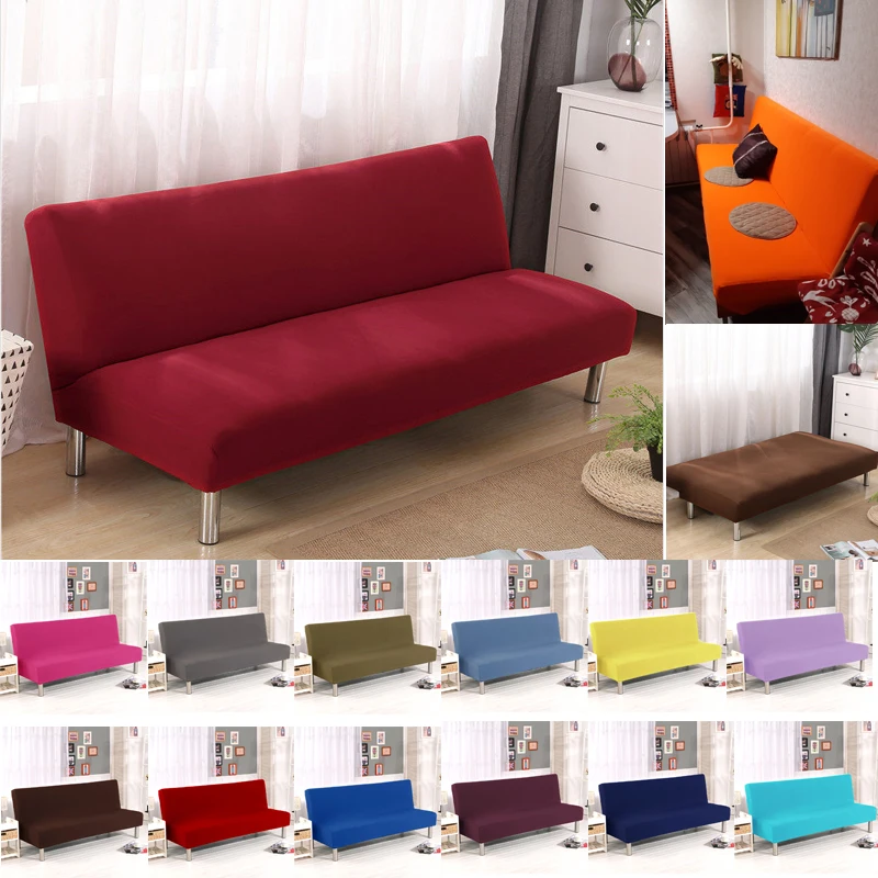 Einfarbiger, zusammenklappbarer Sofabezug für Sofa, Sofabezüge, Elasthan, dehnbar, elastisches Material, doppelter Sitzbezug, Schonbezüge für das Wohnzimmer Image
