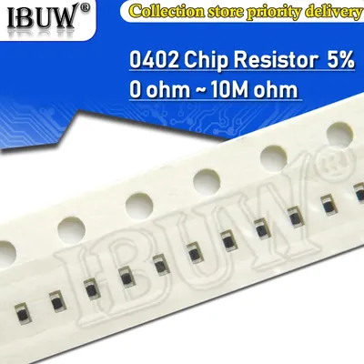 100 Stück 0402 5 % SMD-Widerstand 0R ~ 10M 1/16W 0 1 10 100 150 220 330 Ohm 1K 2,2K 10K 100K 0R 1R Image