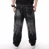 Nanaco Mann Lose Baggy Jeans Hiphop Skateboard Denim Hosen Street Dance Hip Hop Rap Männliche Schwarze Hosen Chinesische Größe 30-46