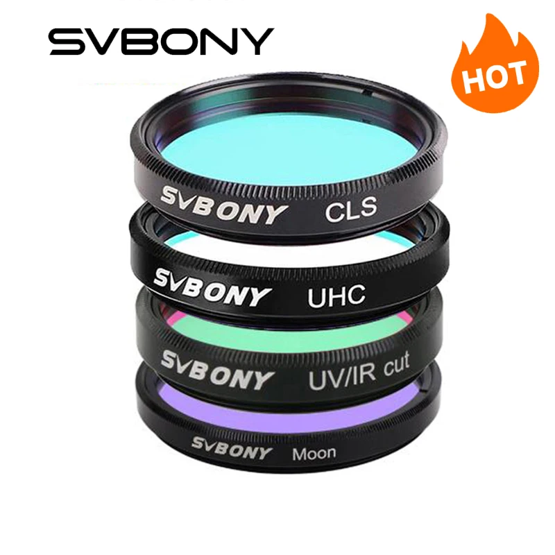 Svbony Teleskopfilter 1,25''/2'' UHC+CLS+Mond+UV/IR-Schnittfilter-Set für die visuelle astronomische Fotografie Deep Sky Image