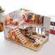 Montieren DIY Holz Haus Dollhouse kit Holz Miniatur Puppe Häuser Miniatur Puppenhaus spielzeug Mit