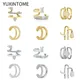 Kristall clip Ohrringe für Frauen plattiert 24 Karat Gold ohne Piercing Geometrie Knorpel Ohrringe