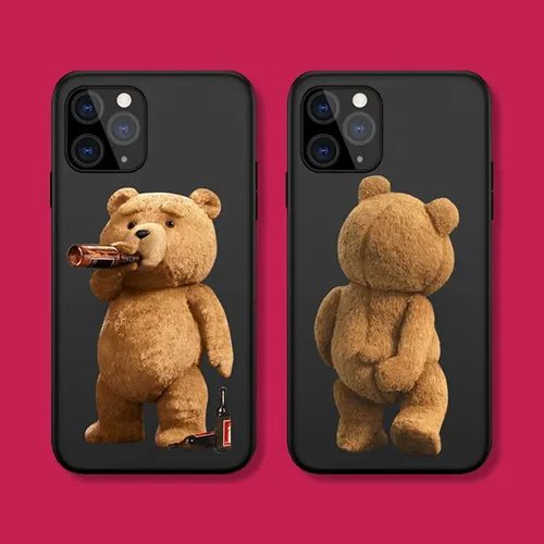 Teddybär Paar Cartoon gefrostet Handy hülle für iPhone 15 14 13 12 11 Pro max x xs max xr mini