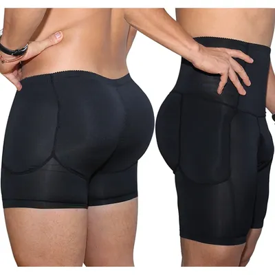 Herren-Boxershorts, schwarz gepolstert, Po-Enhancer, Booty Booster, geformte Boyshort-Unterwäsche, Boxershorts, S-3XL Image