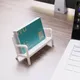 Einfache Weiß Bench Stil Visitenkarte Halter Stehen Fall Moderne Sofa Name Karte Desktop-Organizer