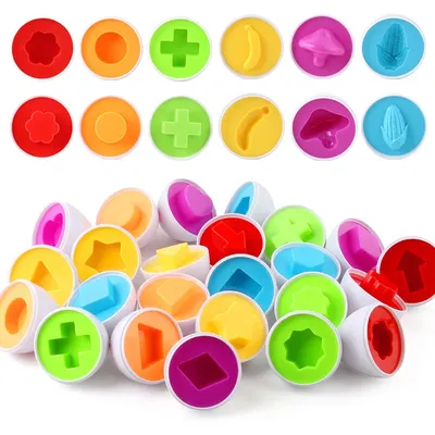 12/6 PCS Montessori Lernen Bildung Math Spielzeug Smart Eier 3D Puzzle Spiel Für Kinder Beliebte Spielzeug Jigsaw Mixed Form Werkzeuge